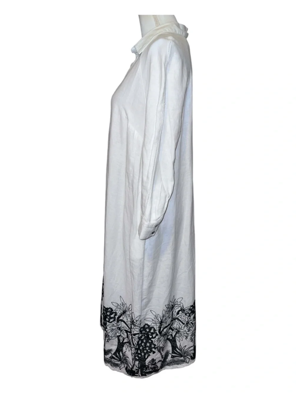 Calypso St. Barth linen blend maxi shirt dress with embroidery - size medium - Picture 6 of 13